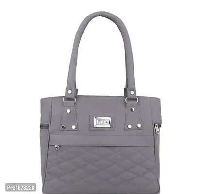 Stylish Grey Pu Handbag For Women-thumb0