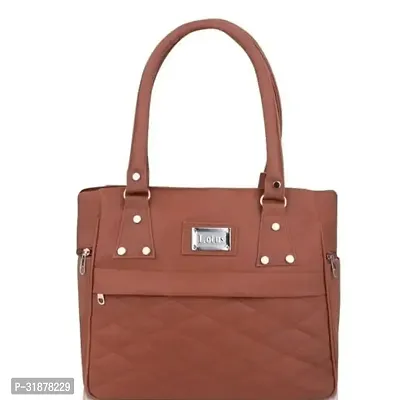 Stylish Brown Pu Handbag For Women-thumb0