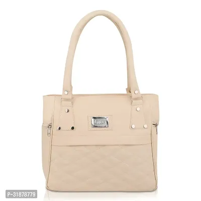 Stylish Beige Pu Solid Handbags For Women-thumb0