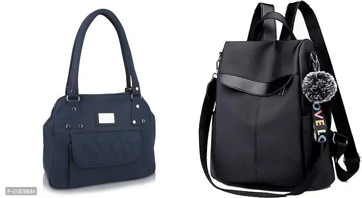 Classy Handbag With Backpacks For Women Pack Of 2