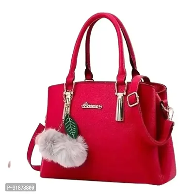 Stylish Red Pu Solid Handbags For Women-thumb0