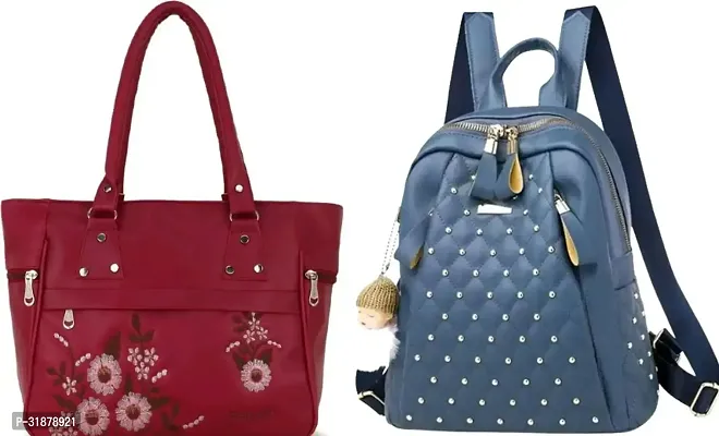 Classy Handbag With Backpacks For Women Pack Of 2