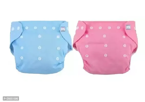 Pack Of 2 Baby Adjustable Washable Nappy Baby Reusable Diapers Pink  Blue Colour Baby Diapers