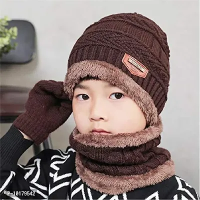 Stylish Trending Woolen Cap With Neck Scarf For Women-thumb3
