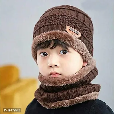 Stylish Trending Woolen Cap With Neck Scarf For Women-thumb2