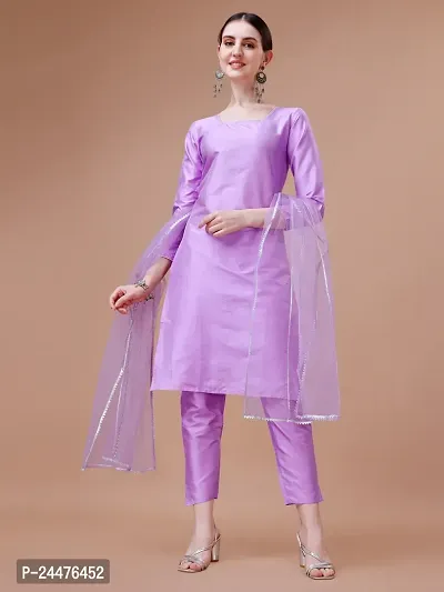 Stylish Art Silk Kurta Bottom Set For Women-thumb3