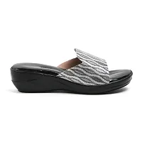 Stylish Wedges Sandal For Women (BlackSilver)-thumb3