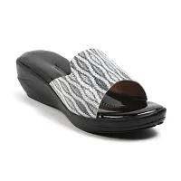 Stylish Wedges Sandal For Women (BlackSilver)-thumb4