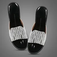 Stylish Wedges Sandal For Women (BlackSilver)-thumb2