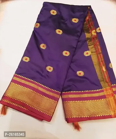 Elegant Purple Art Silk Woven Design Saree with Blouse piece-thumb0