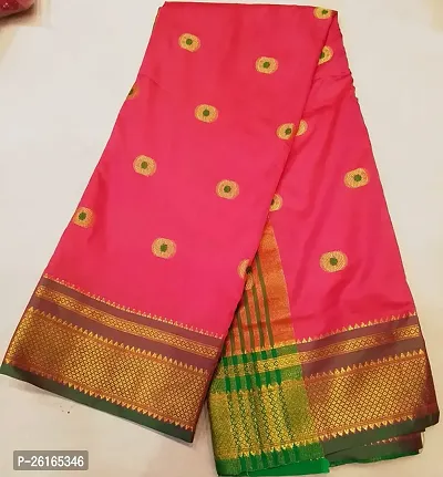 Elegant Red Art Silk Woven Design Saree with Blouse piece-thumb2