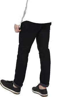 Stylish Black Denim Distress Mid-Rise Jeans For Men-thumb1