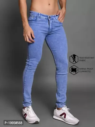 Reliable Blue Cotton Blend Mid-Rise Jeans For Men-thumb0