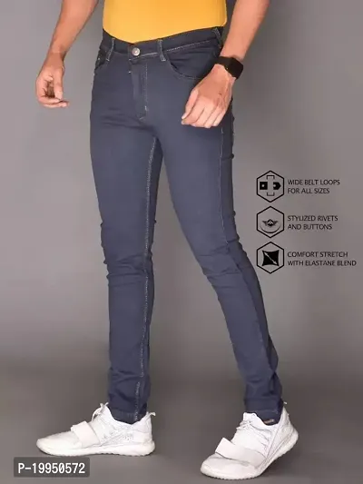 Reliable Grey Cotton Blend Mid-Rise Jeans For Men