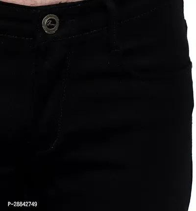 Stylish Black Denim Solid Slim Fit Mid-Rise Jeans For Men-thumb4