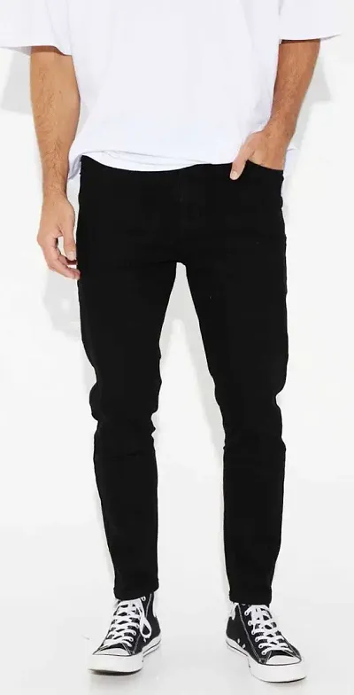 Stylish Solid Slim Fit Mid-Rise Jeans For Men