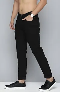 Stylish Black Denim  High-Rise Jeans For Men-thumb3