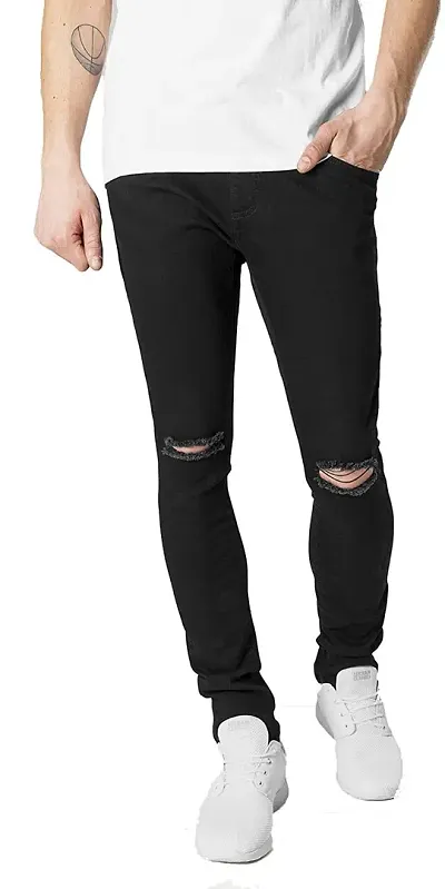 Stylish Lycra Blend Mid-Rise Jeans For Men