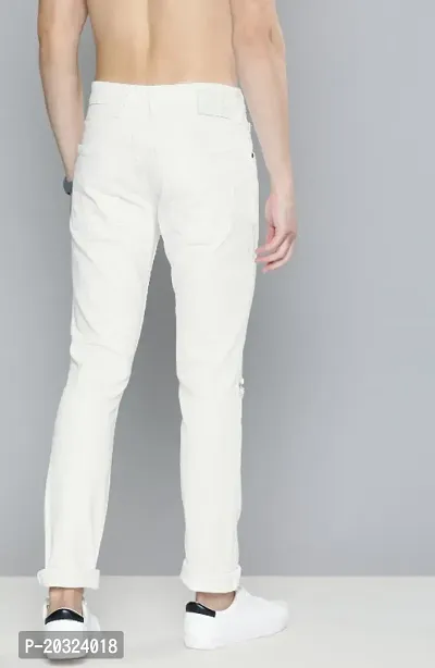 Stylish White Denim  Low-Rise Jeans For Men-thumb2