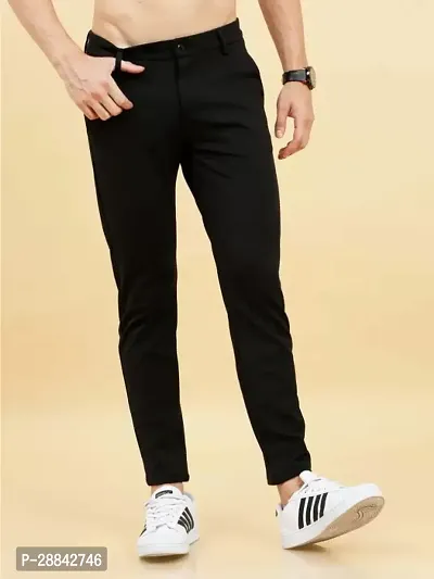 Stylish Black Denim Solid Slim Fit Low-Rise Jeans For Men-thumb0