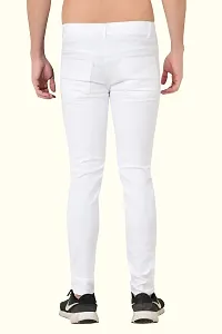 Stylish White Cotton Blend Mid-Rise Jeans For Men-thumb1