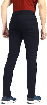 Stylish Black Denim Solid Skinny Fit Mid-Rise Jeans For Men-thumb1