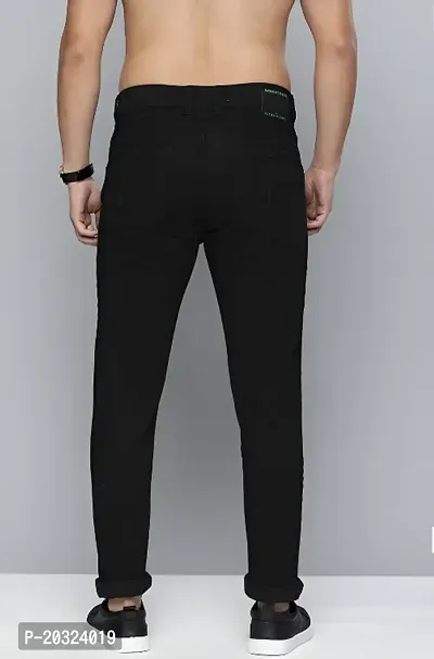 Stylish Black Denim  High-Rise Jeans For Men-thumb3