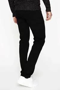 Stylish Black Denim Solid Skinny Fit Mid-Rise Jeans For Men-thumb1