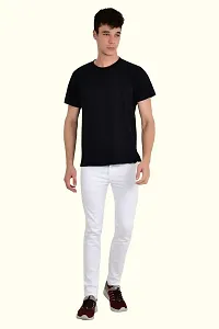 Stylish White Cotton Blend Mid-Rise Jeans For Men-thumb2