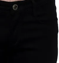 Stylish Black Denim Solid Regular Fit Mid-Rise Jeans For Men-thumb4