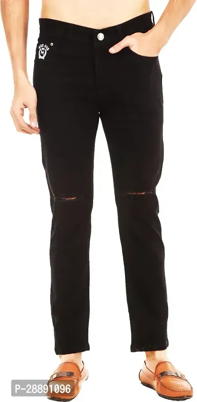 Stylish Black Denim Mid-Rise Jeans For Men-thumb5