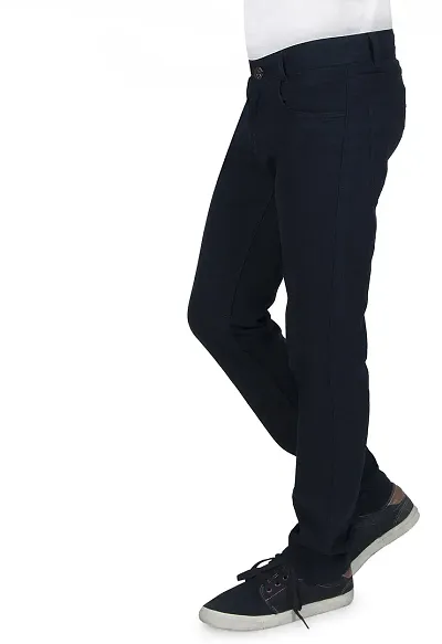 Stylish Denim Solid Regular Fit Mid-Rise Jeans For Men