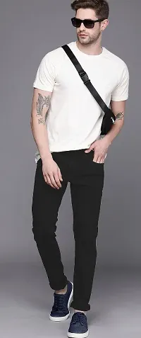 Stylish Black Denim  Mid-Rise Jeans For Men-thumb3