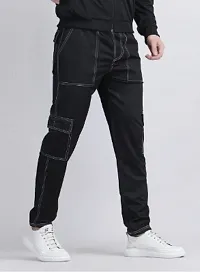 Stylish Black Denim Cargo For Men-thumb2