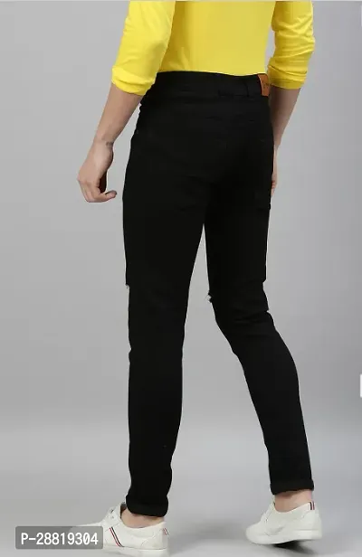 Stylish Black Denim Mid-Rise Jeans For Men-thumb2