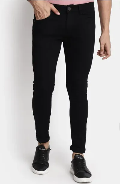 Stylish Lzard Slim Fit Black Denim Jeans for Men