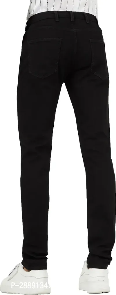 Stylish Black Denim Mid-Rise Jeans For Men-thumb2