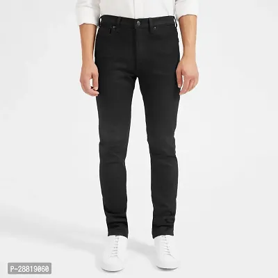 Stylish Black Denim Mid-Rise Jeans For Men-thumb0