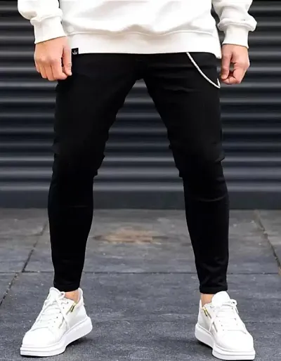 Stylish Cotton Blend Mid-Rise Jeans For Men