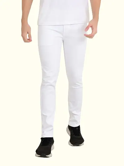 Cotton Blend Slim Fit Mid-Rise Jeans For Men