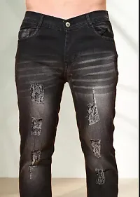 Stylish Black Denim Mid-Rise Jeans For Men-thumb3