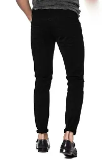 Stylish Black Cotton Lycra Blend Mid-Rise Jeans For Men-thumb1