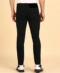 Stylish Black Denim Solid Slim Fit Mid-Rise Jeans For Men-thumb1