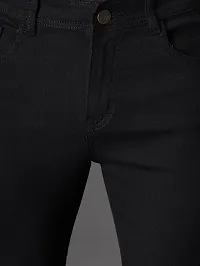 Stylish Black Denim Distress Mid-Rise Jeans For Men-thumb3