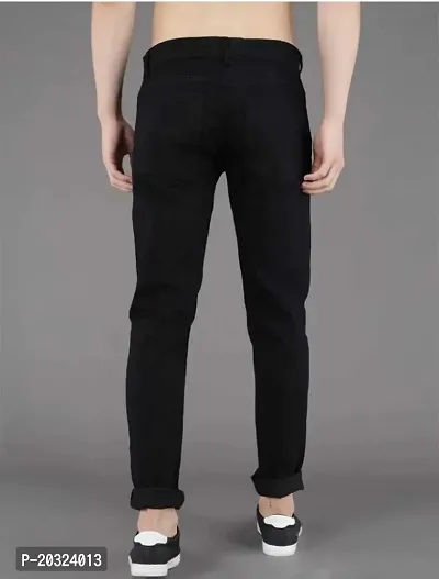 Stylish Black Denim  Mid-Rise Jeans For Men-thumb2