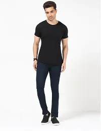 Stylish Black Denim Solid Slim Fit Mid-Rise Jeans For Men-thumb4