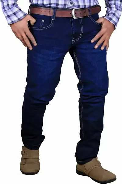 Reliable Cotton Blend Mid-Rise Jeans For Men