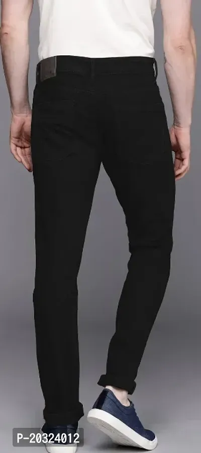 Stylish Black Denim  Mid-Rise Jeans For Men-thumb2