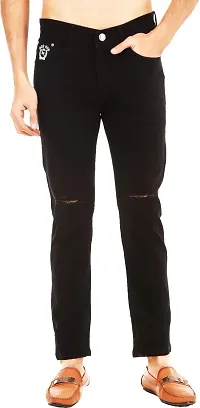 Stylish Black Denim Mid-Rise Jeans For Men-thumb4