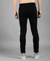 Stylish Black Denim Blend Mid-Rise Jeans For Men-thumb1